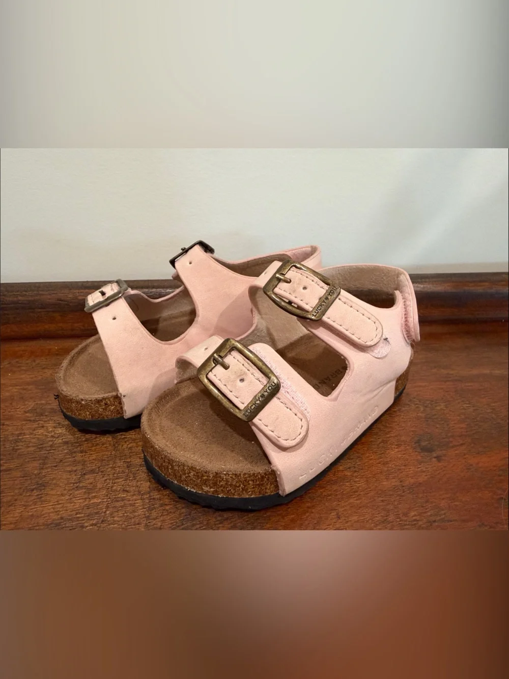 Lucky Brand Pink Double-Buckle Kids Sandals